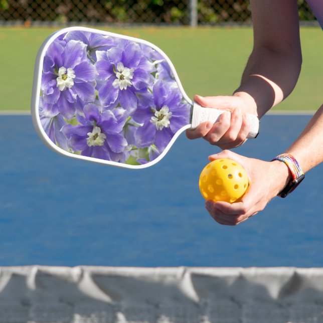 Palas De Pickleball Flor De Delfino Púrpura Floral (in situ)