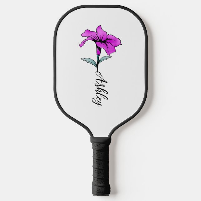Palas De Pickleball Flor lirio rosa personalizada (Anverso)