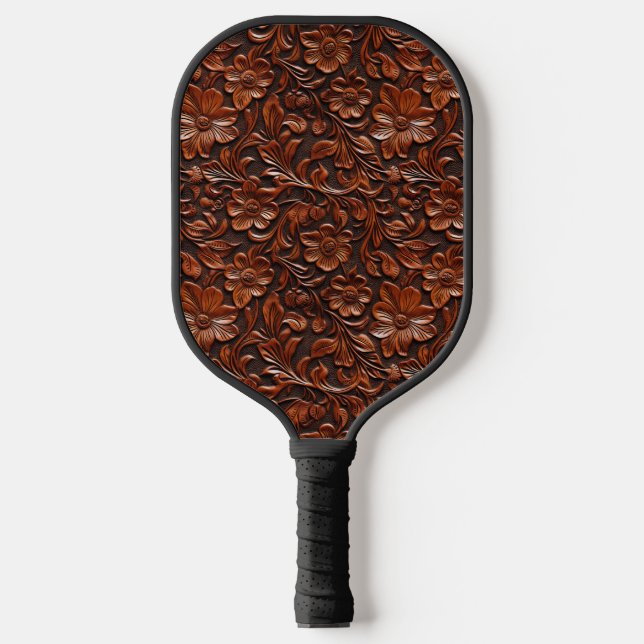 Palas De Pickleball Flor marrón de vaca occidental (Anverso)