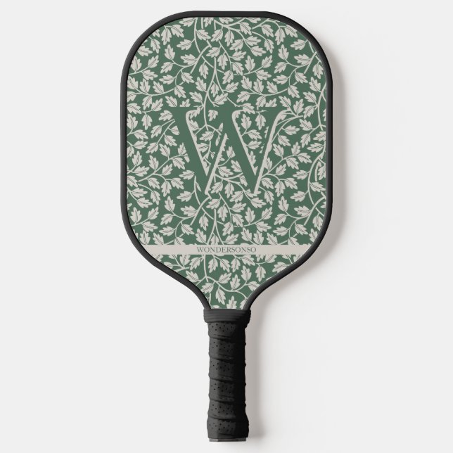 Palas De Pickleball Flor verde esmeralda personalizada (Anverso)
