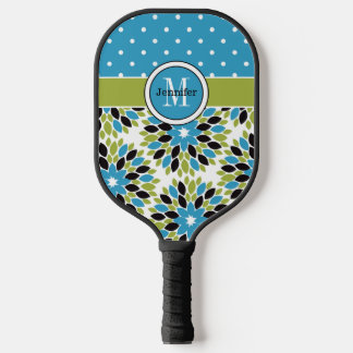 Palas De Pickleball Floral abstracta personalizada, puntos de polka, m