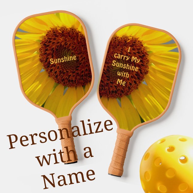 Palas De Pickleball Floral Botánica de girasol brillante personalizada (Subido por el creador)