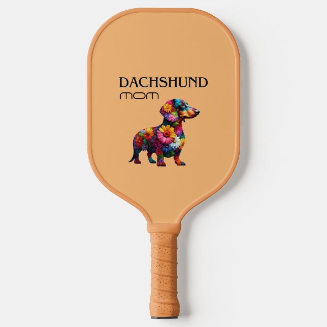 Palas De Pickleball Floral Dachshund Mom Paddle (Anverso)