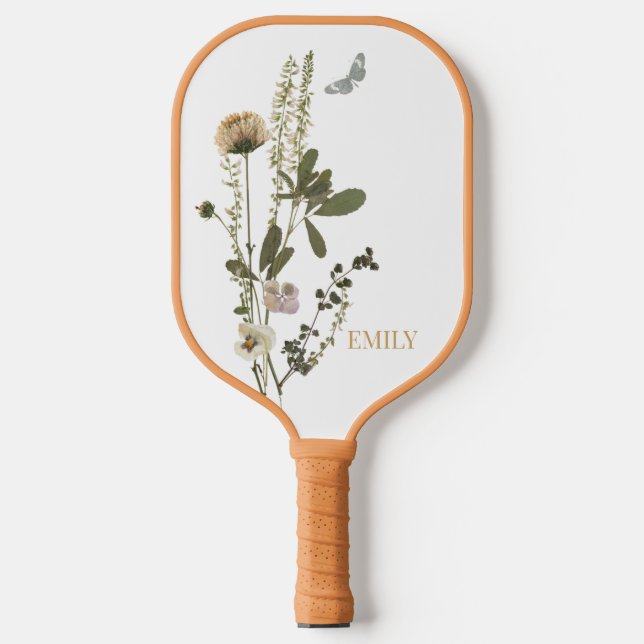 Palas De Pickleball Floral de mano presionada (Anverso)