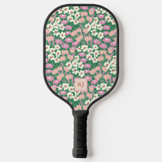 Palas De Pickleball Floral de primavera floreciente monogramado