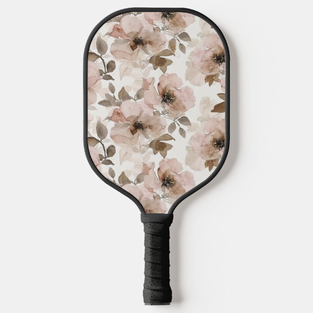 Palas De Pickleball Floral del sudoeste marrón rosa (Anverso)