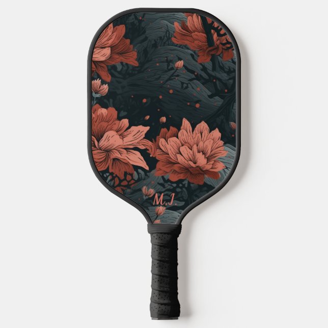 Palas De Pickleball Floral gótica floral florida negro quemado Siena M (Anverso)