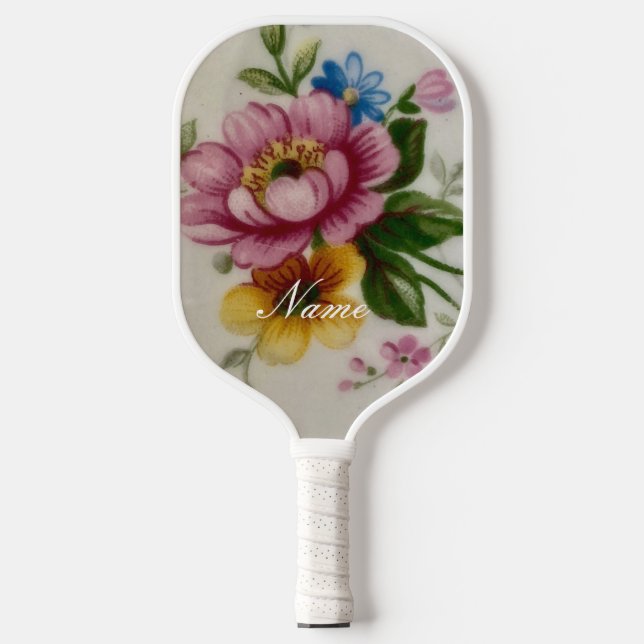 Palas De Pickleball Floral inspirada en la porcelana (Anverso)