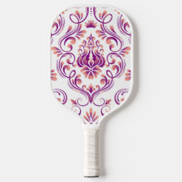 Palas De Pickleball Floral Peach and Purple Damask