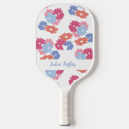 Palas De Pickleball Floral rosa azul patel personalizada