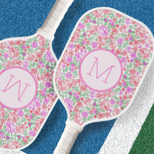 Palas De Pickleball Floral Rosa Naranja Preparado Personalizado Inicia