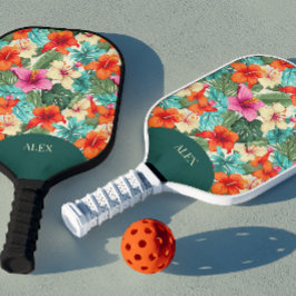 Palas De Pickleball Floral tropical vibrante y personalizada
