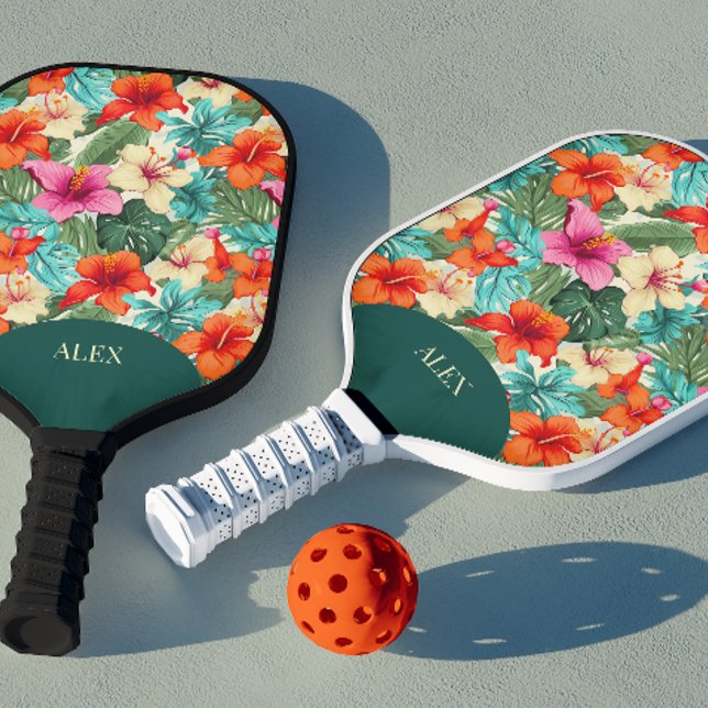 Palas De Pickleball Floral tropical vibrante y personalizada (Subido por el creador)