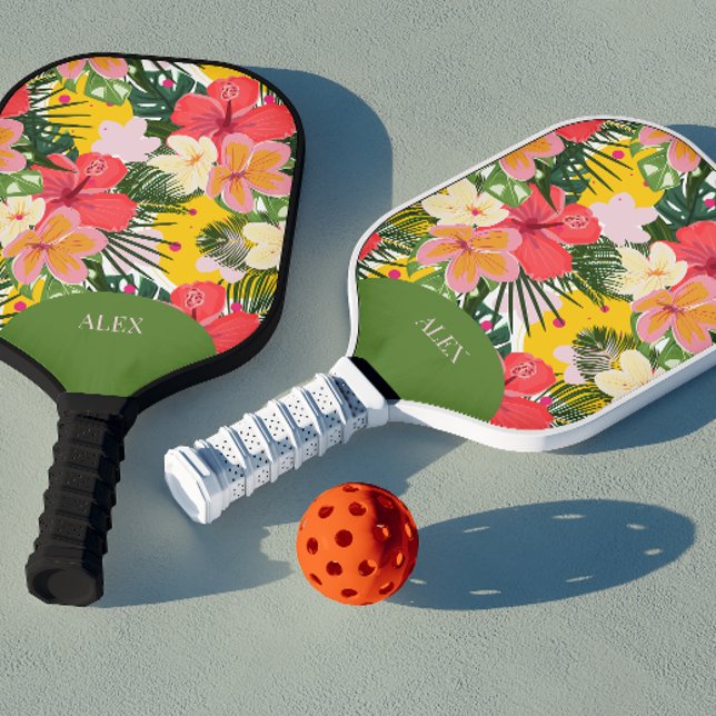 Palas De Pickleball Floral tropical vibrante y personalizada (Subido por el creador)