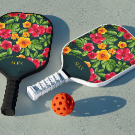 Palas De Pickleball Floral tropical vibrante y personalizada