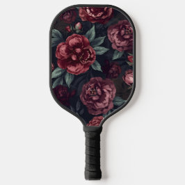 Palas De Pickleball Florales Malhumorados Patrón Acuarela Rojo Oscuro