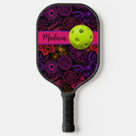 Palas De Pickleball Flores abstractas, mariposas Princesa de baloncest