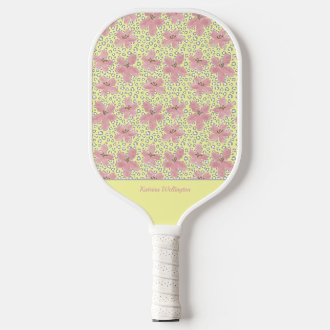Palas De Pickleball Flores acuáticas modernas e impresión en animales (Anverso)