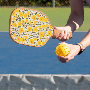 Palas De Pickleball Flores amarillas pradera florecientes patrón y nom