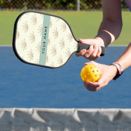 Palas De Pickleball Flores Azules y Rojas, Azul, Tu Nombre