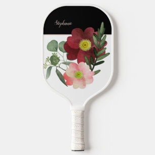 PALAS DE PICKLEBALL FLORES BIG BOLD BURGUNDY PERSONALIZADOS