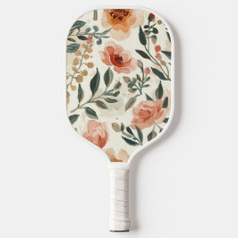 Palas De Pickleball Flores Botánicas de Acuarela Naranja Pintura