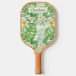 Palas De Pickleball Flores de la isla y hojas de Monstera personalizad