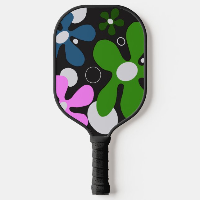 Palas De Pickleball Flores funky en remo de pickleball (Anverso)