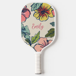 Palas De Pickleball Flores hawaianas Aloha con nombre personalizado