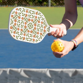 Palas De Pickleball Flores Naranjas, Estampado Floral, Verdor, Boho
