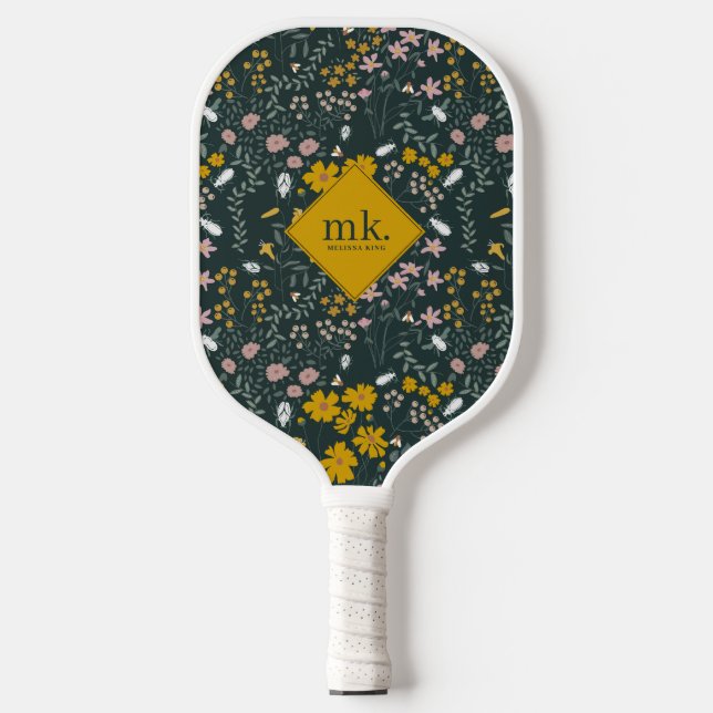 Palas De Pickleball Flores silvestres bohemias de mostaza (Anverso)