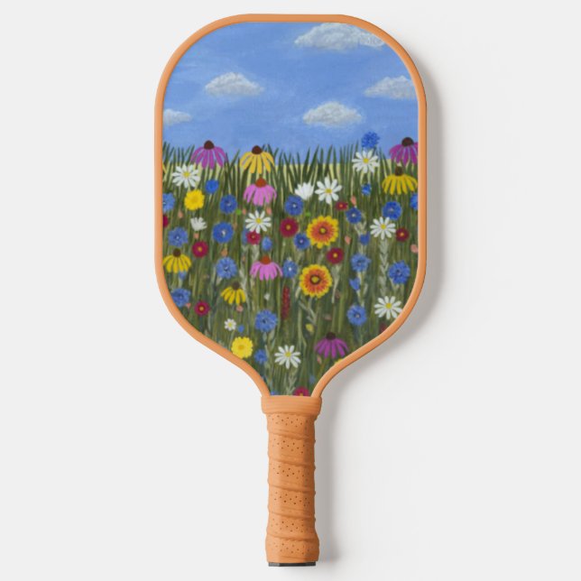Palas De Pickleball Flores silvestres con daisies (Anverso)
