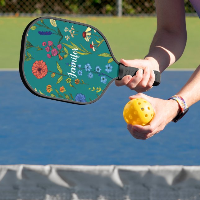 Palas De Pickleball Flores silvestres divertidas con un nombre editabl (in situ)