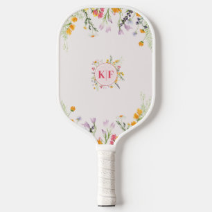 Palas De Pickleball Flores silvestres Monograma Paddle