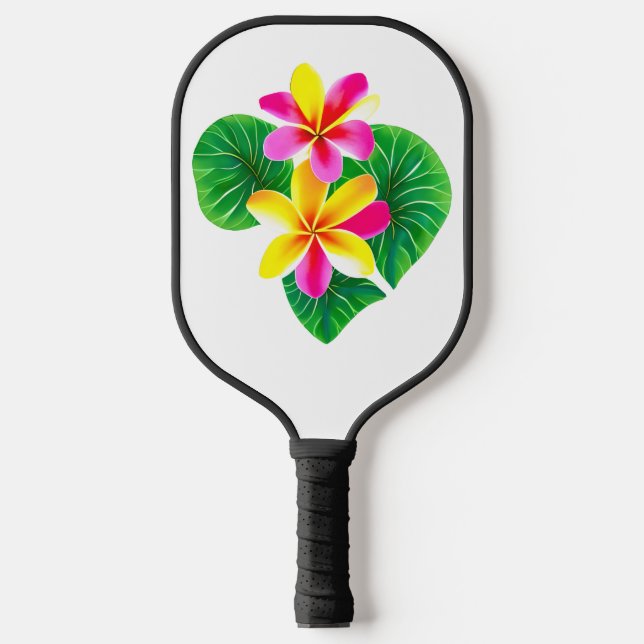 Palas De Pickleball Flores tropicales de plumeria (Anverso)
