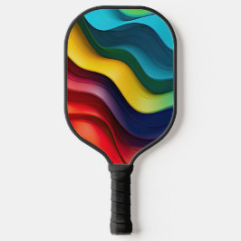 Palas De Pickleball Fondo de colores de arcoiris ondulados