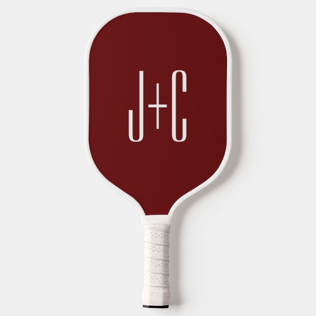 Palas De Pickleball Fondo rojo burdeos editable y texto blanco (Reverso )