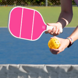 Palas De Pickleball Fondo rosa de canto de franjas horizontales blanca