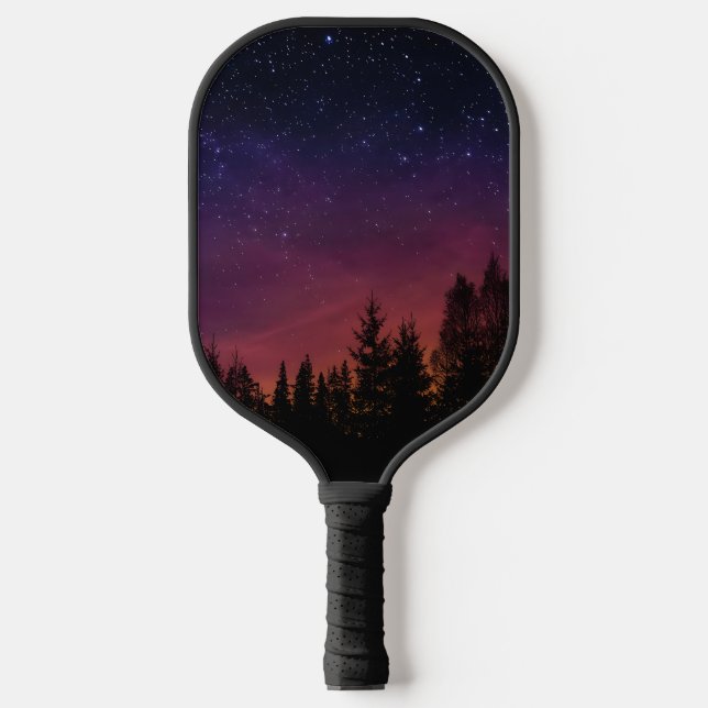 Palas De Pickleball Forest Night Sky Nature with Starry Woodland Scene (Anverso)