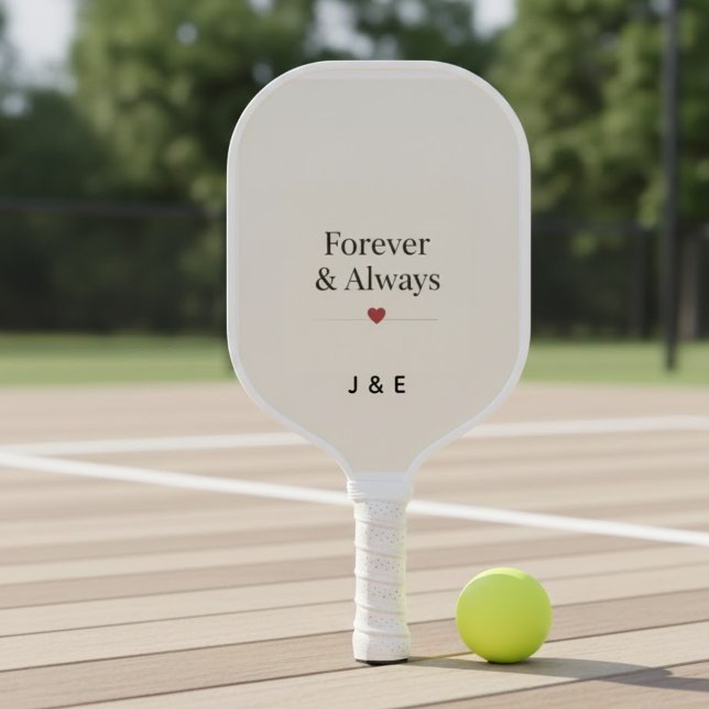 Palas De Pickleball Forever & Always Custom Initials Romantic Pickleba (Subido por el creador)