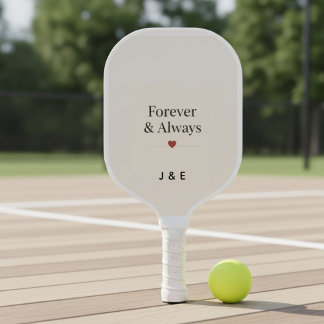 Palas De Pickleball Forever & Always Iniciales Personalizadas Romántic