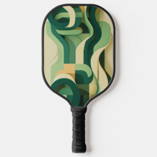 Palas De Pickleball Formas curvadas verdes y beiges