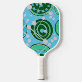 Palas De Pickleball Formas geo abstractas, divertidas, azules, verdes