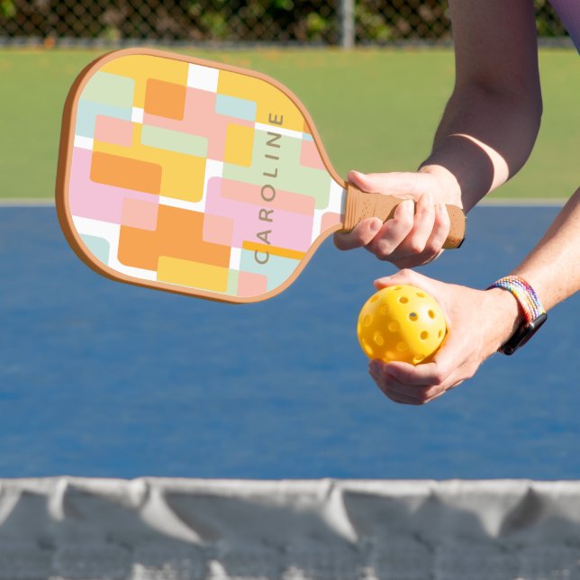 Palas De Pickleball Formas geométricas pasteles modernas personalizada (in situ)
