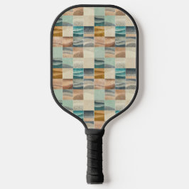PALAS DE PICKLEBALL FORMAS GEOMÉTRICAS VERDE MARRÓN BEIGE