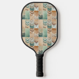 PALAS DE PICKLEBALL FORMAS GEOMÉTRICAS VERDES MARRONES TAN