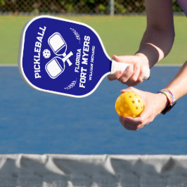 Palas De Pickleball Fort Myers Florida Personalizado blanco azul de la