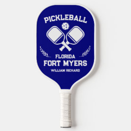 Palas De Pickleball Fort Myers Florida Personalizado blanco azul de la
