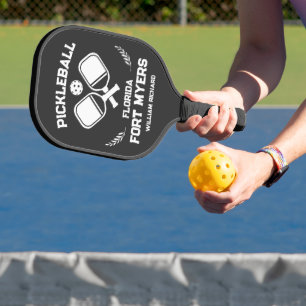 Palas De Pickleball Fort Myers Florida Personalizado blanco y negro de
