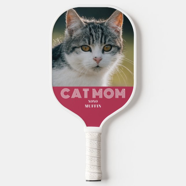Palas De Pickleball Foto de mamá de gato (Anverso)